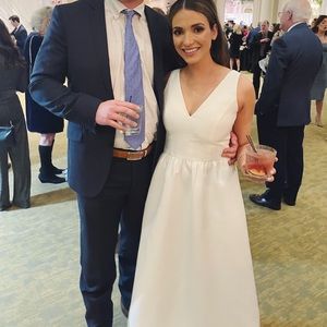 Jacqueline Amsale bridesmaid dress in ivory.